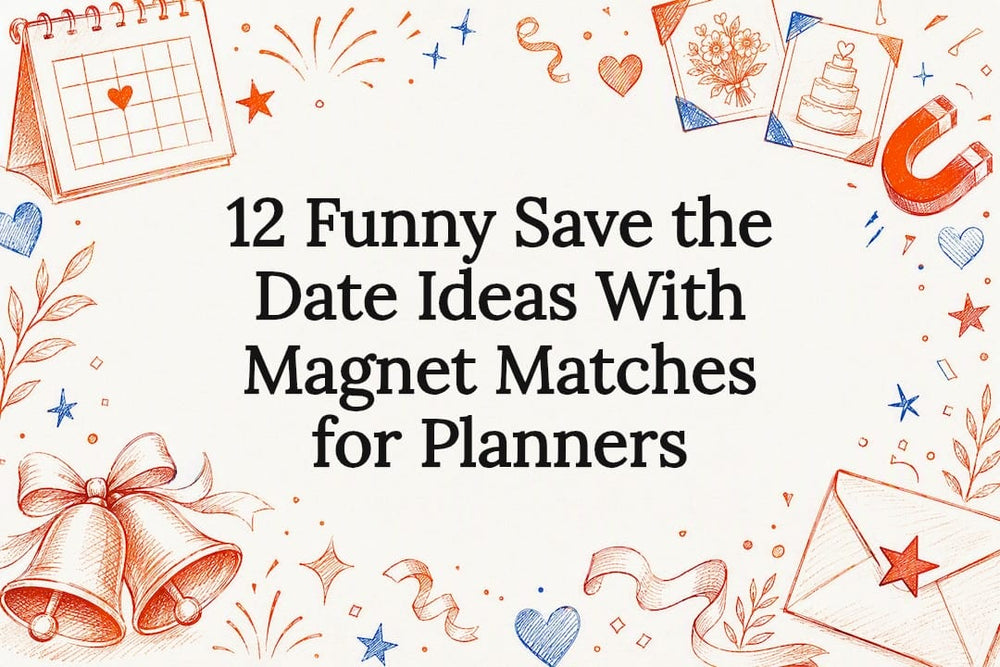 Decorative funny save the date title card