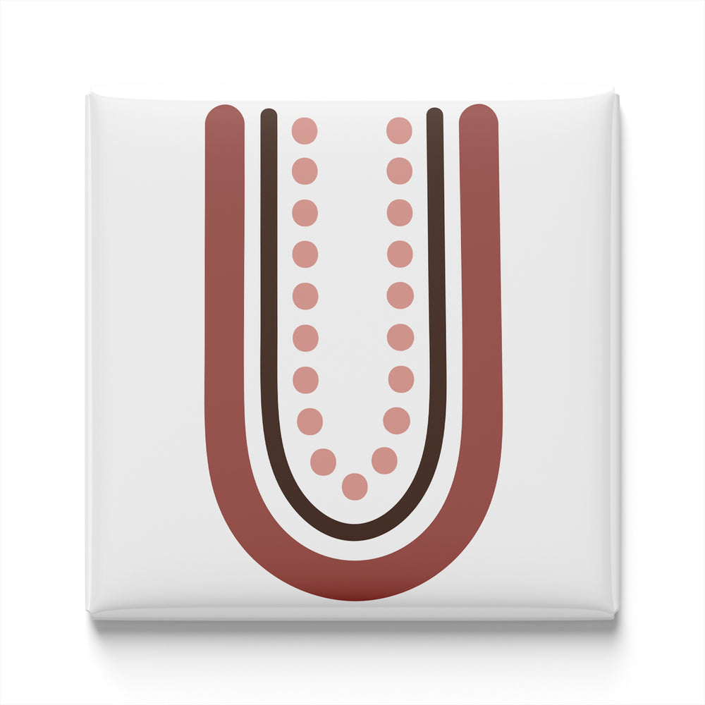 Boho Alphabet Magnet – U