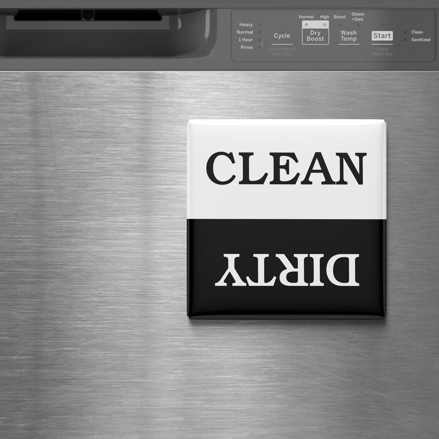 BLACK & WHITE DISHWASHER MAGNET