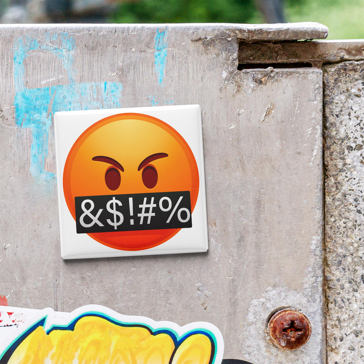 Face With Symbols Over Mouth Emoji Magnet
