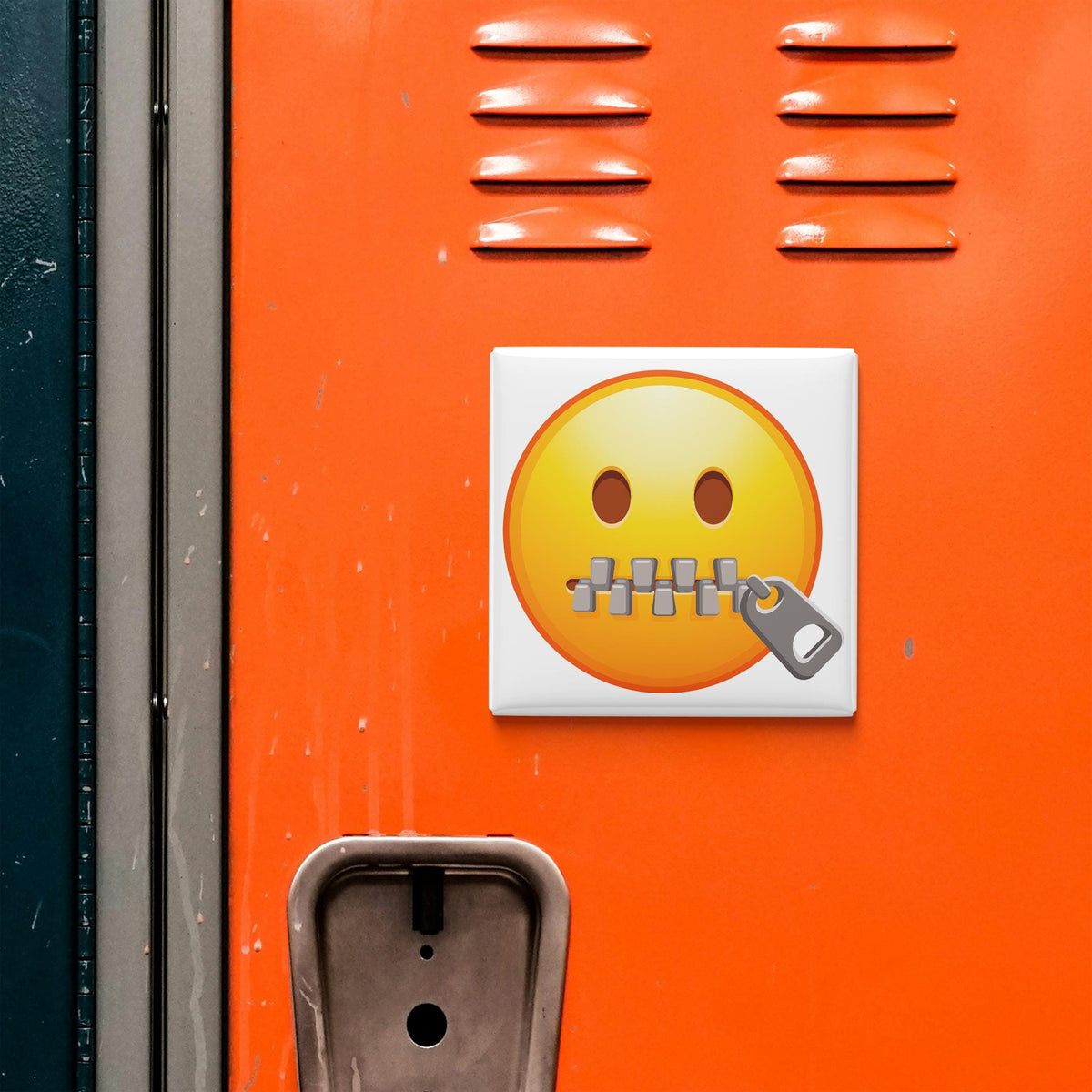 Face With A Zipper Mouth Emoji Magnet