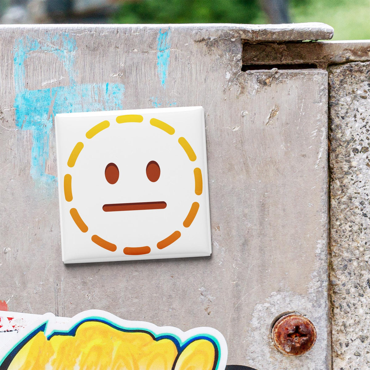 Dotted Line Face Emoji Magnet