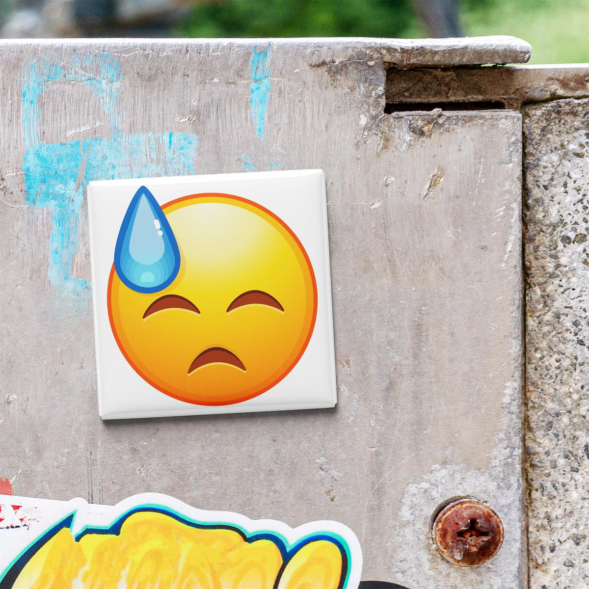 Downcast Face With Sweat Emoji Magnet