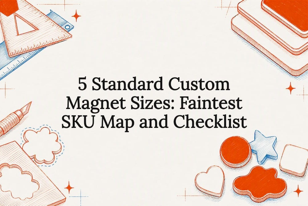 Decorative custom magnet sizes title card