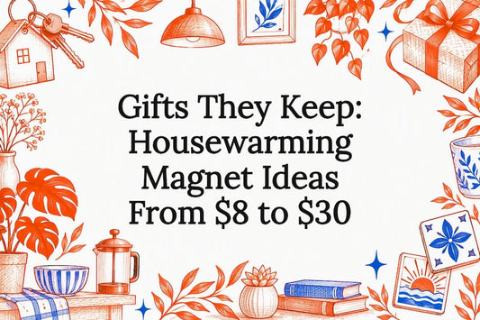 Housewarming gift title card illustration