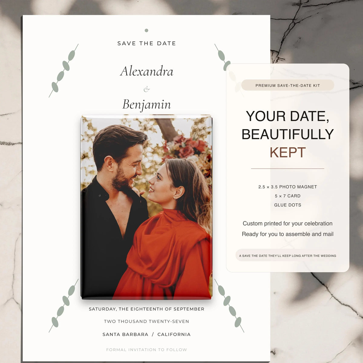 Save the Date Magnets with 5 x 7 Cards