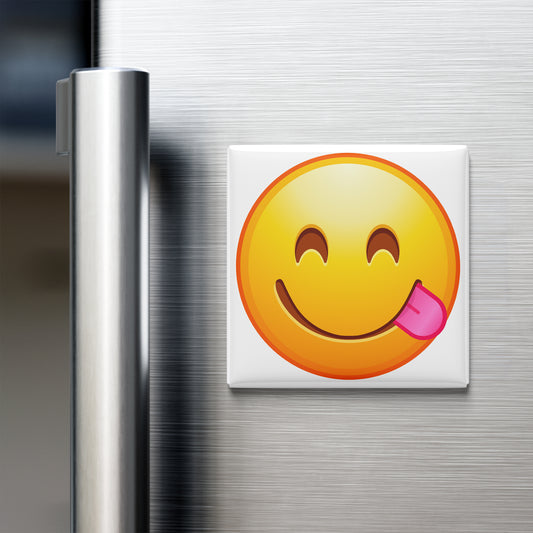 SMILING FACE LICKING LIPS EMOJI MAGNET