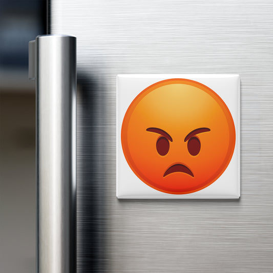 RED ANGRY FACE EMOJI MAGNET