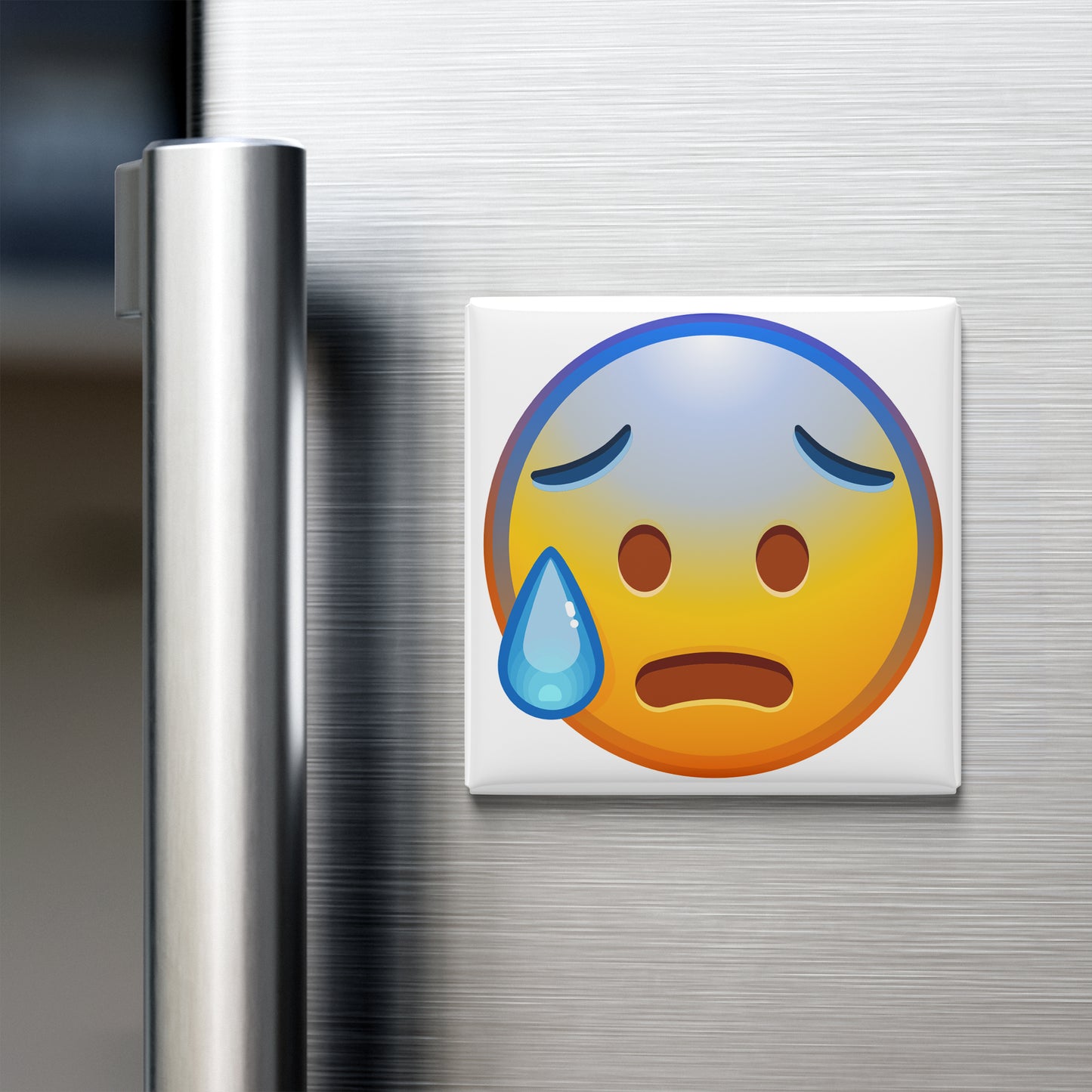 ANXIOUS FACE WITH SWEAT EMOJI MAGNET