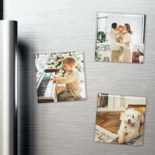 Custom photo magnets – Heart Printed style alternative