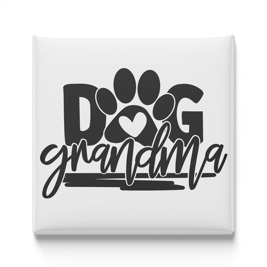 a black and white graphic design with the text "dog grandmother" and a heart symbol.