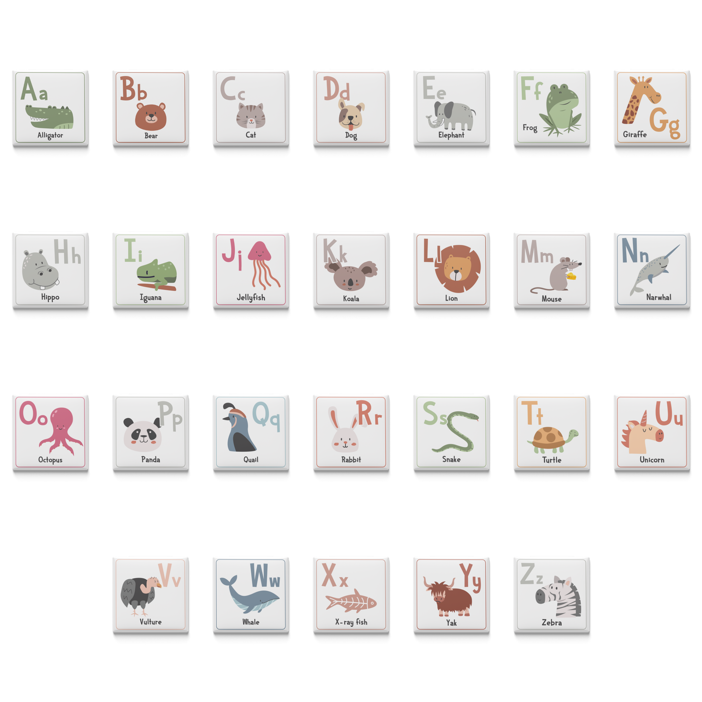 ANIMAL ALPHABET MAGNET SET (A–Z)