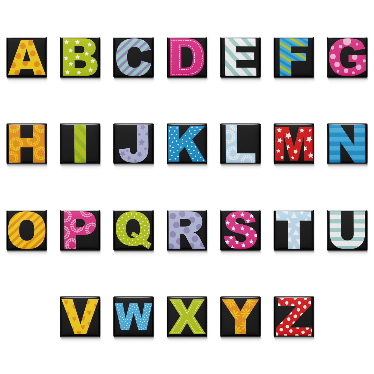 COLORFUL ALPHABET MAGNET SET (A–Z)