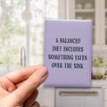 A Balanced Diet Includes Something Eaten Over the Sink Magnet