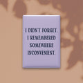 I Didn't Forget. I Remembered Somewhere Inconvenient Magnet