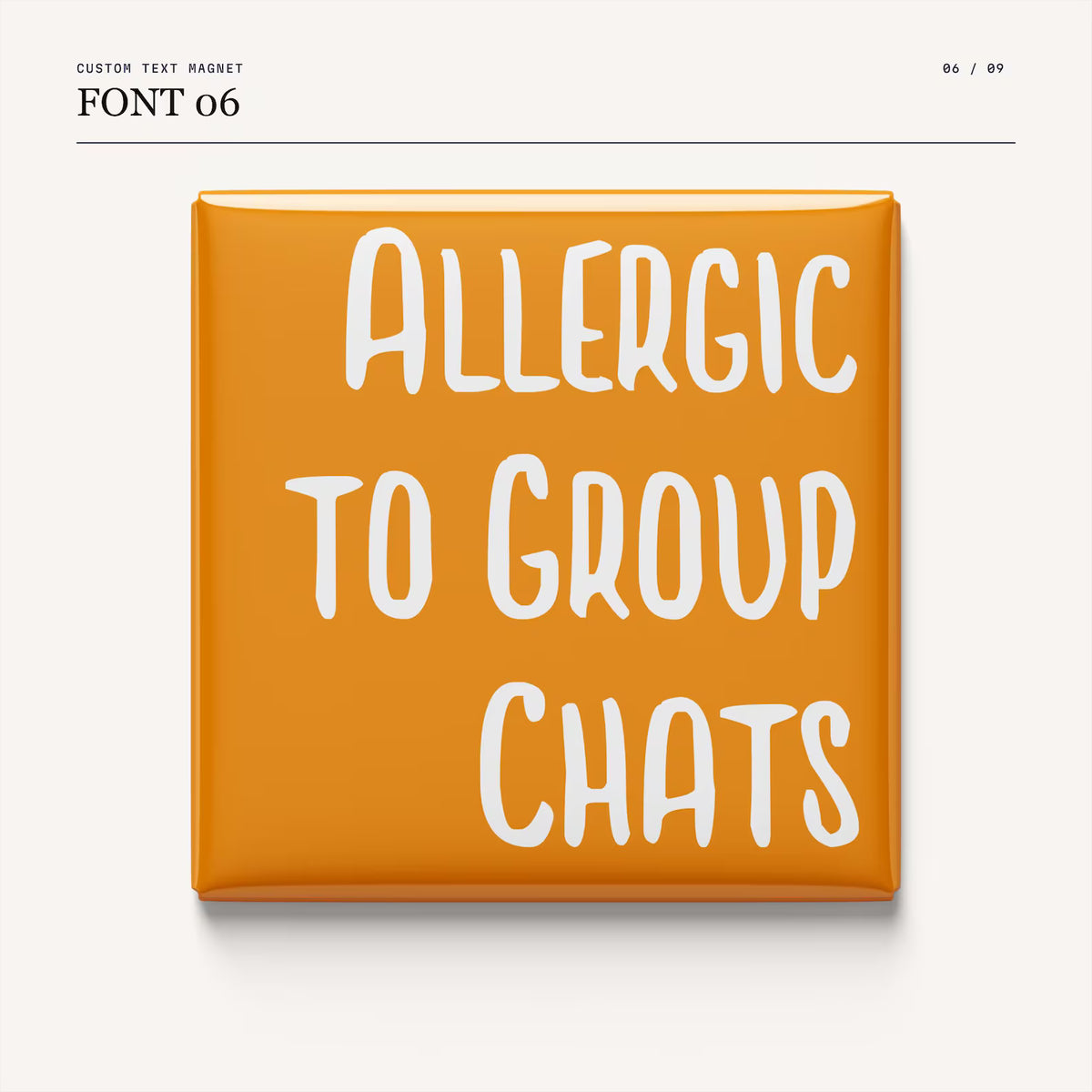 Custom Text Magnets - 2 x 2 Inch