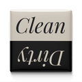 the text "Clean" and "Dirty" in a simple, sans-serif font.