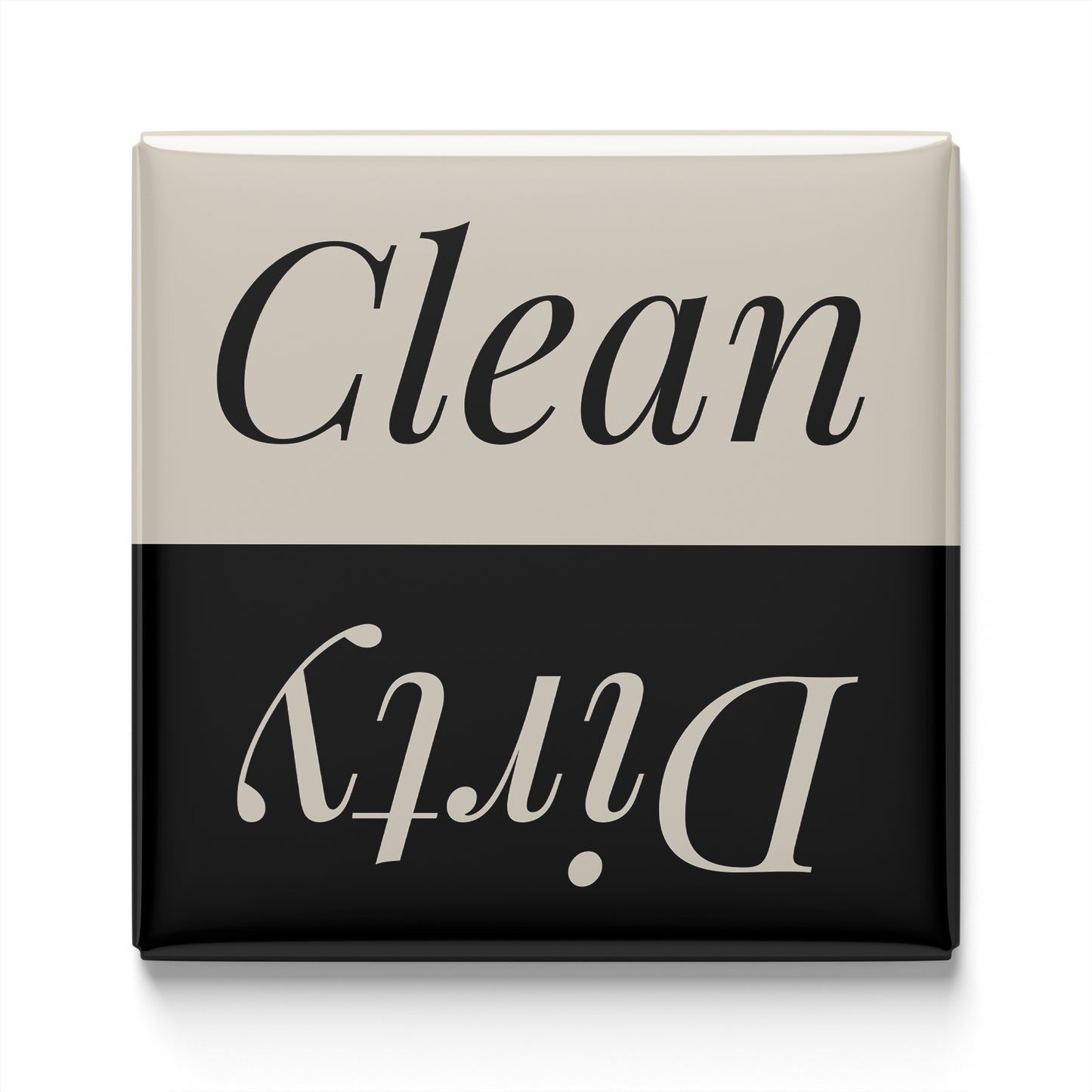 the text "Clean" and "Dirty" in a simple, sans-serif font.