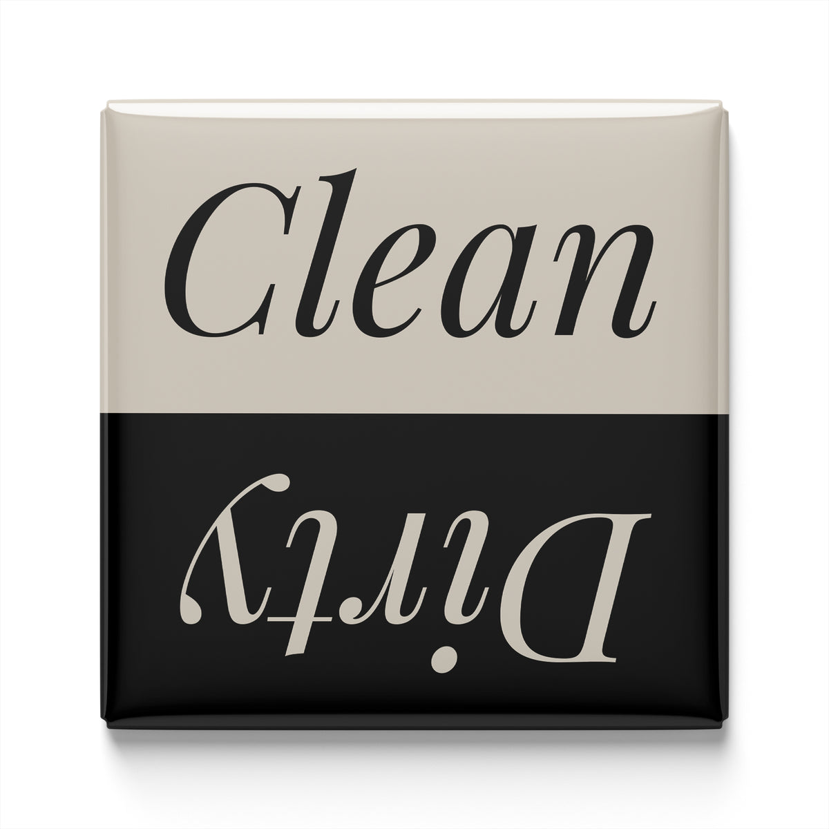the text "Clean" and "Dirty" in a simple, sans-serif font.