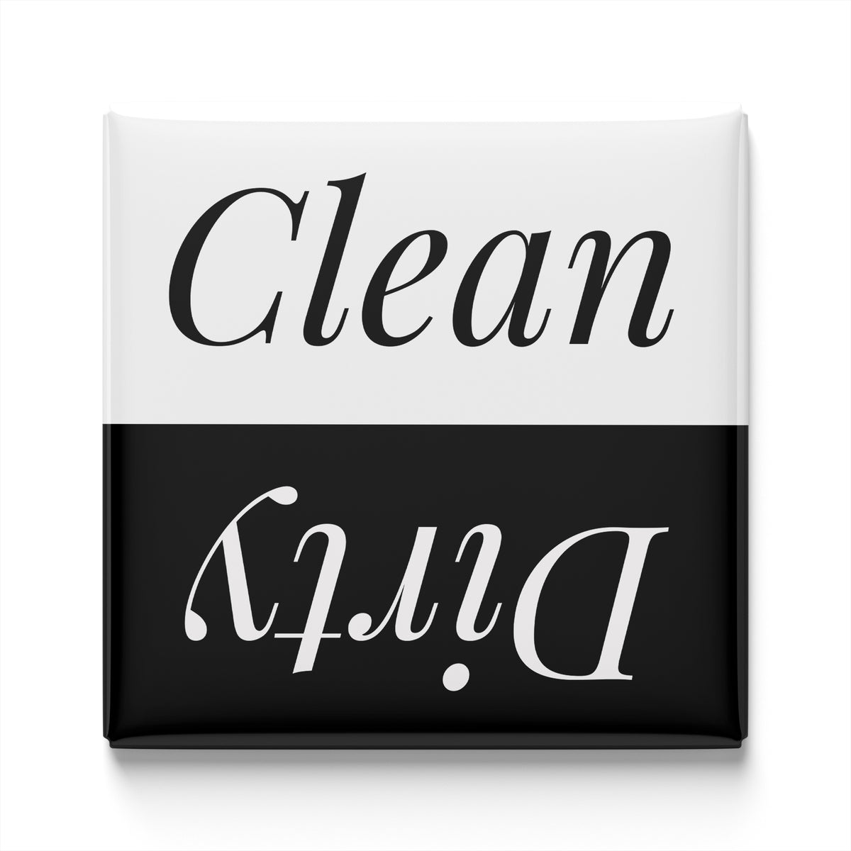 the text "Clean" and "Dirty" in a black and white color scheme.