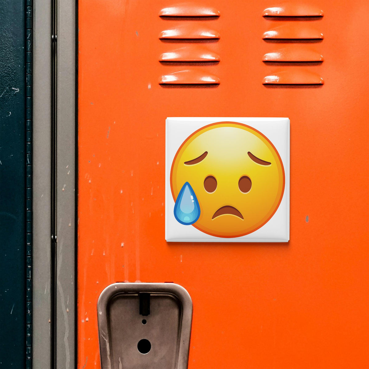 Sad But Relieved Face Emoji Magnet