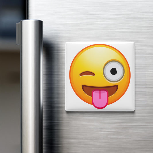 Winking Face With Stuck-Out Tongue Emoji Magnet