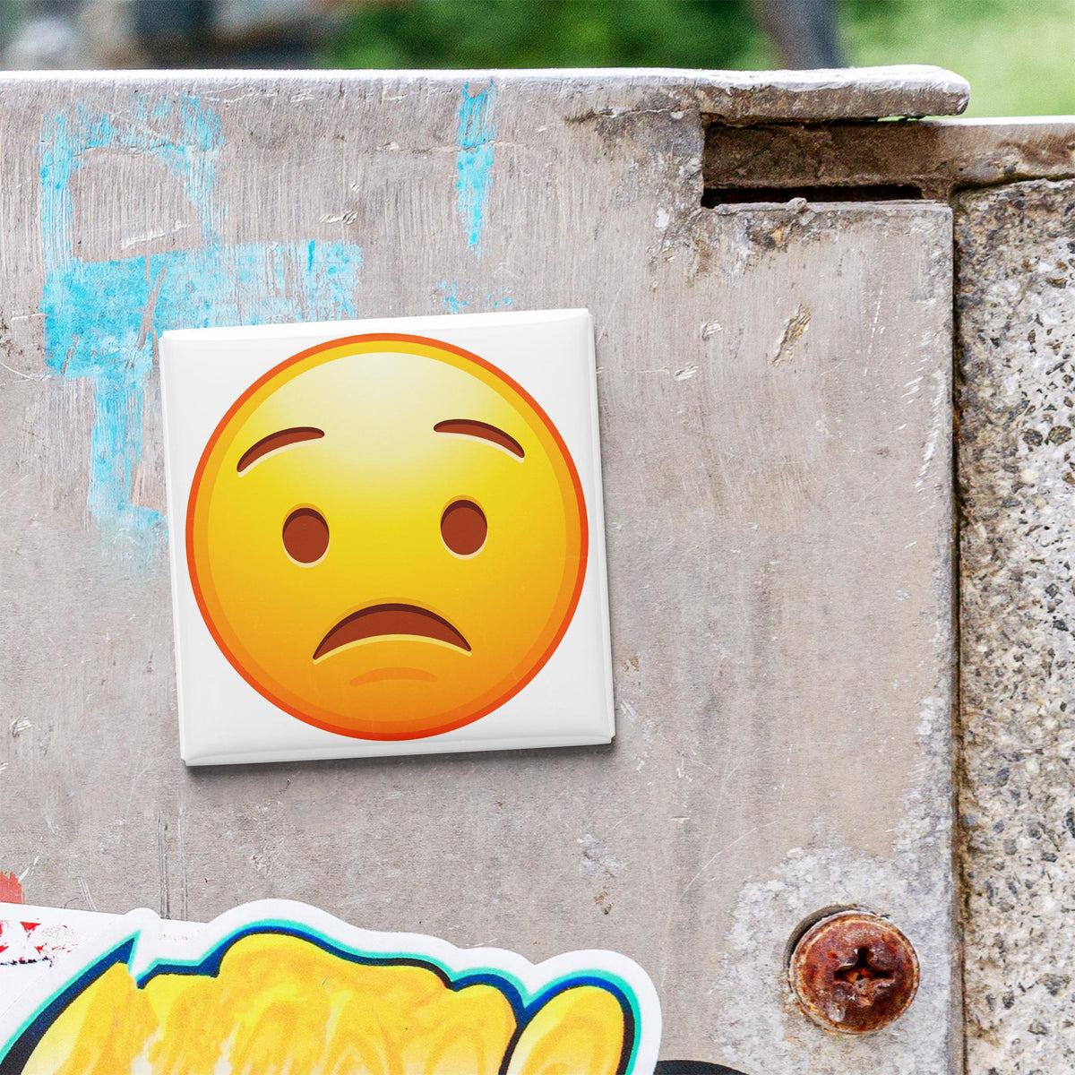 Worried Face Emoji Magnet