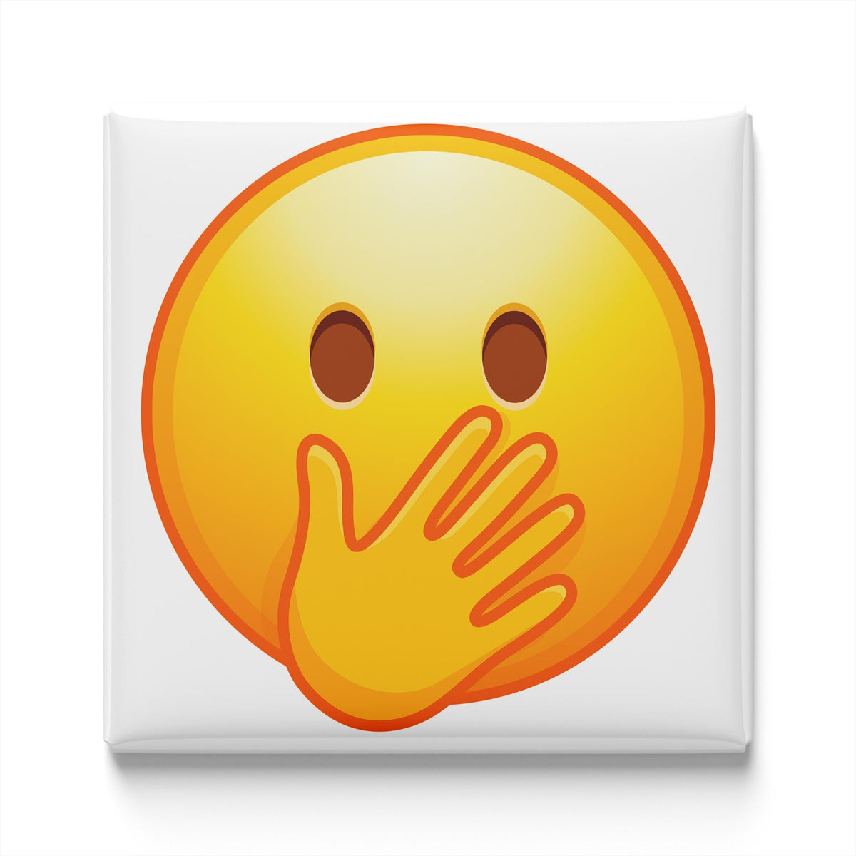 Face with Open Eyes and Hand over Mouth Emoji Magnet