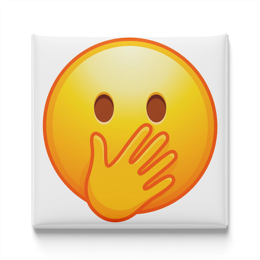 Face with Open Eyes and Hand over Mouth Emoji Magnet