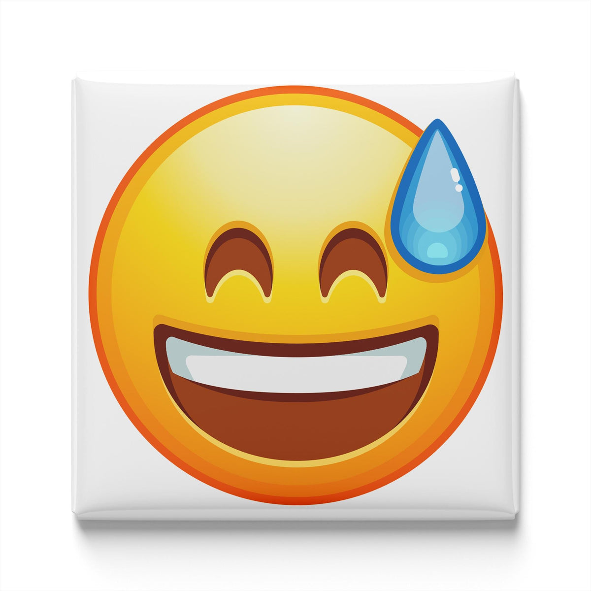 Grinning Face With Sweat Emoji Magnet