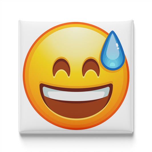 Grinning Face With Sweat Emoji Magnet
