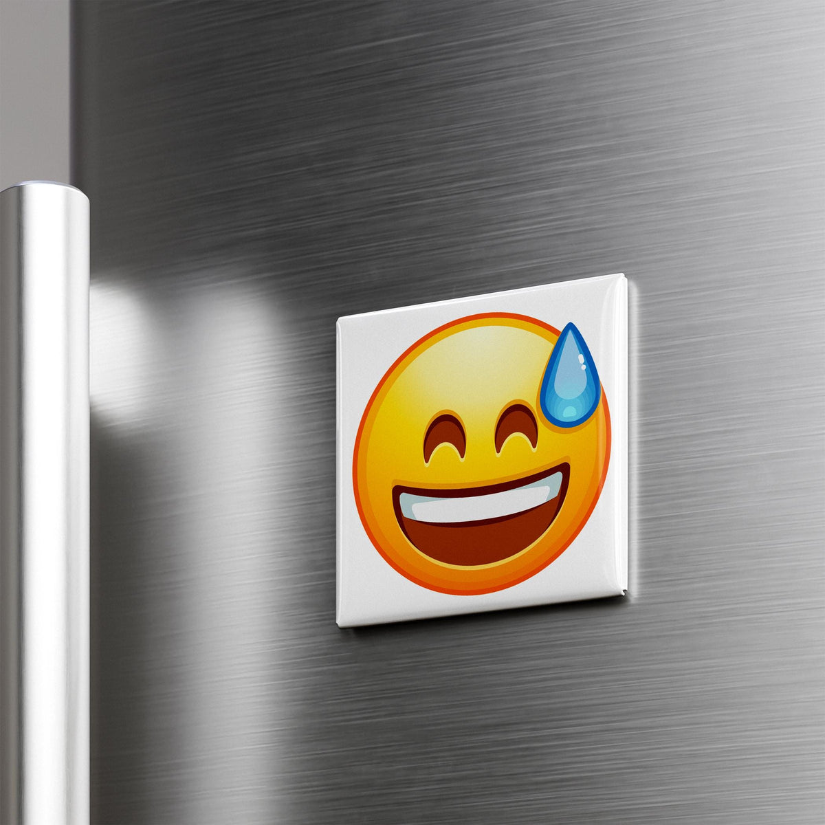 Grinning Face With Sweat Emoji Magnet