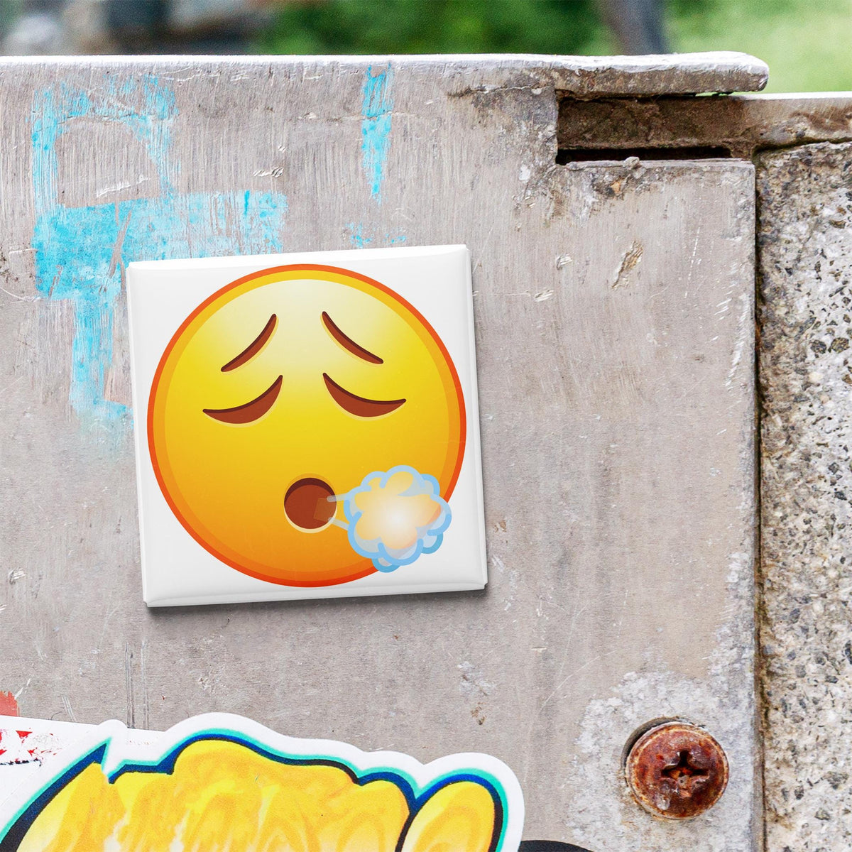 Exhaling Face Emoji Magnet