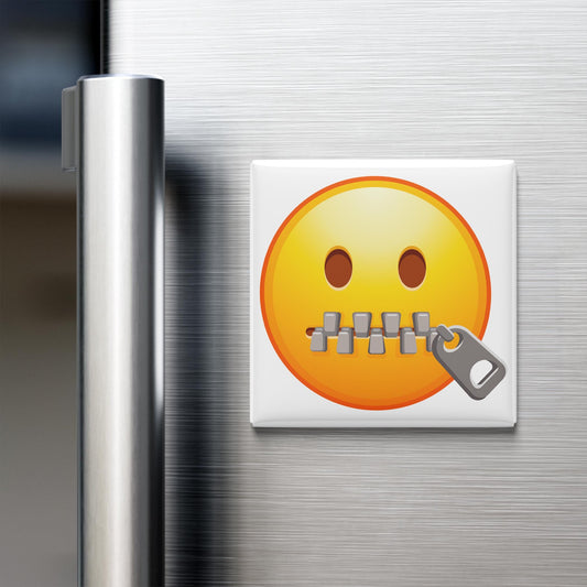 Face With A Zipper Mouth Emoji Magnet