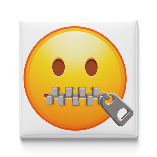Face With A Zipper Mouth Emoji Magnet