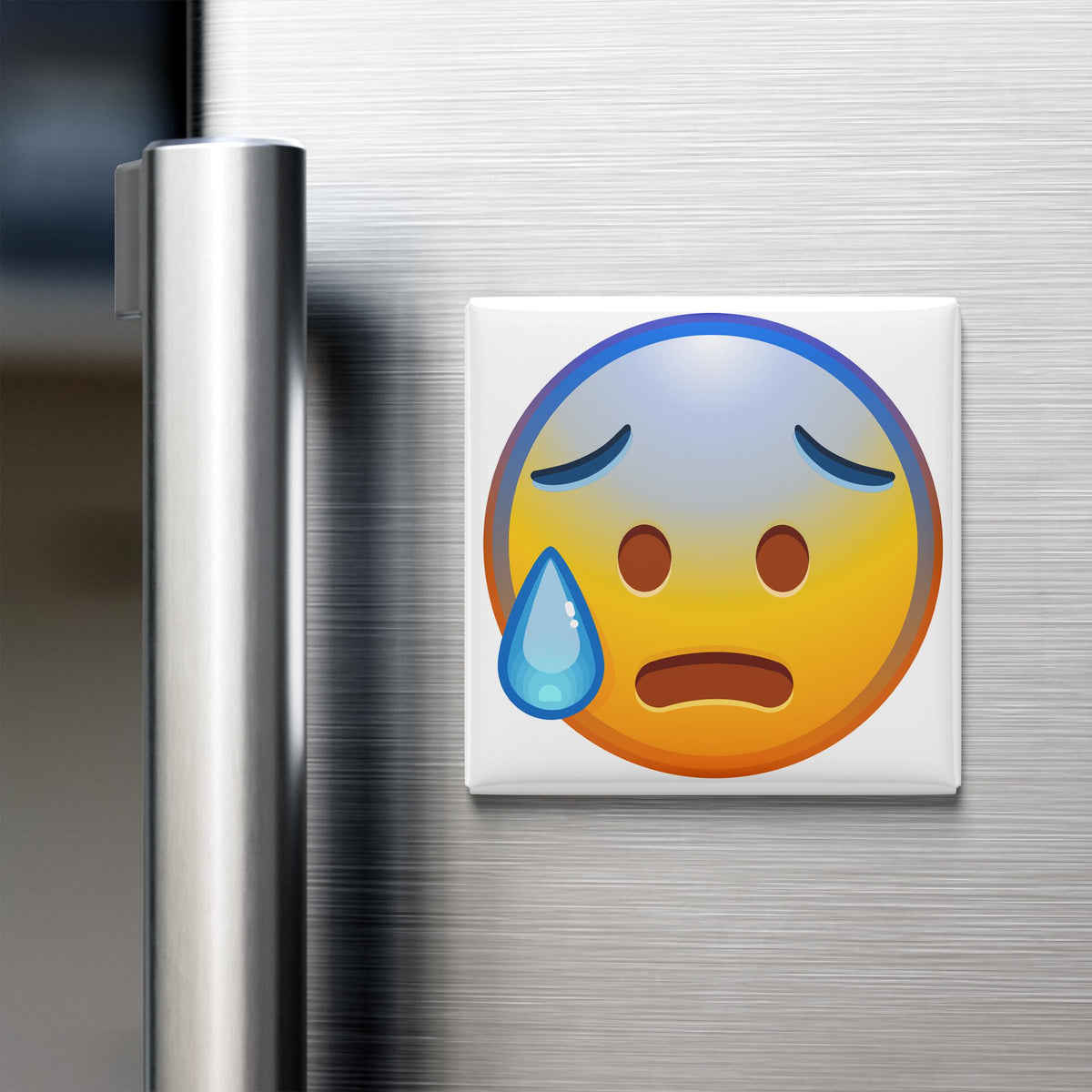 Anxious Face With Sweat Emoji Magnet