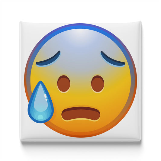 Anxious Face With Sweat Emoji Magnet