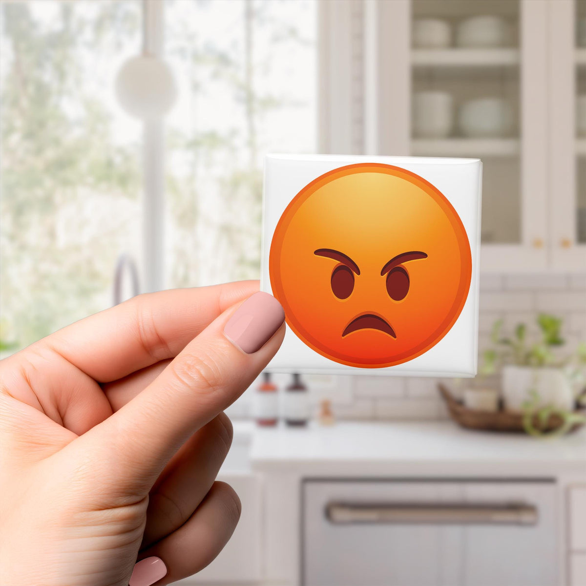 Red Angry Face Emoji Magnet
