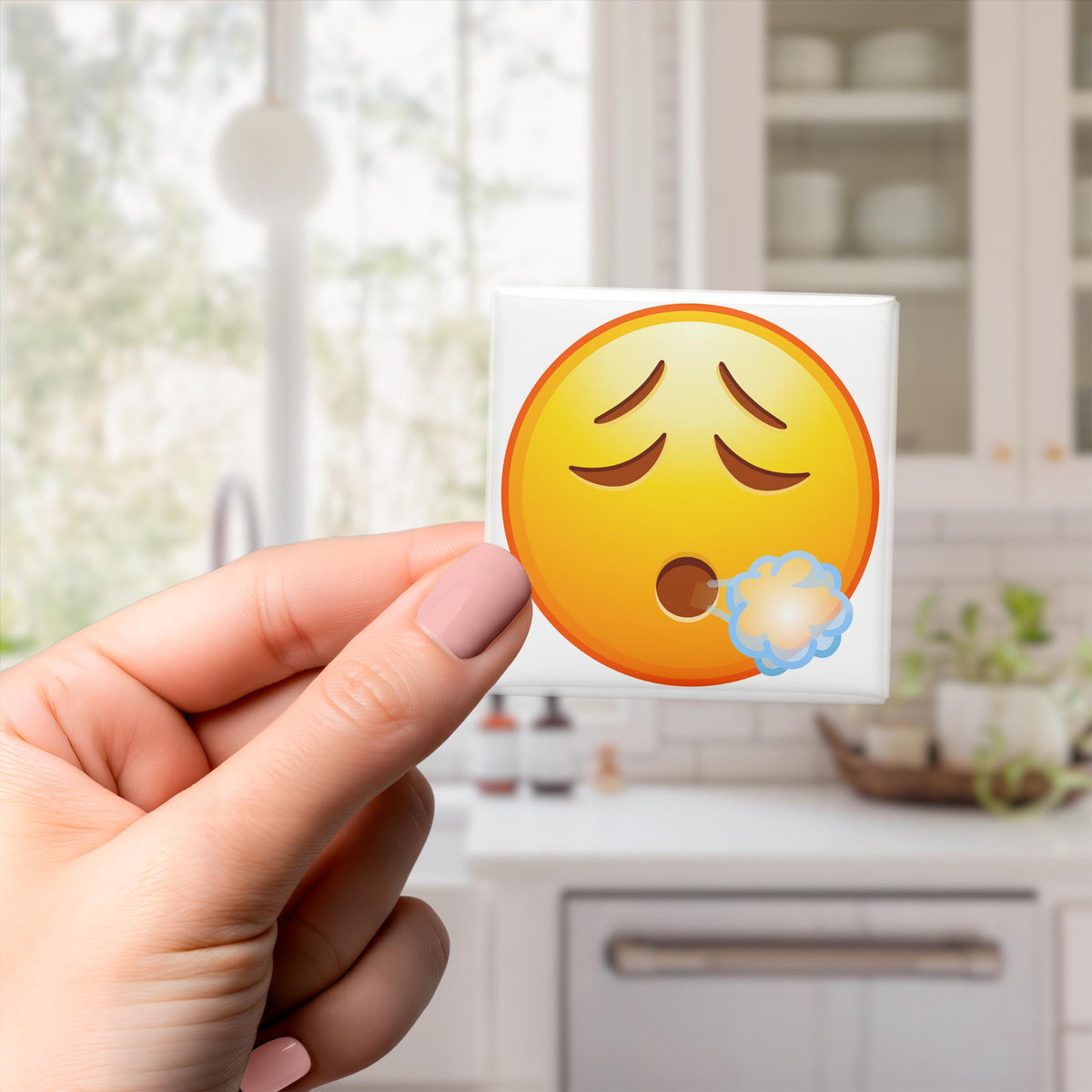 Exhaling Face Emoji Magnet