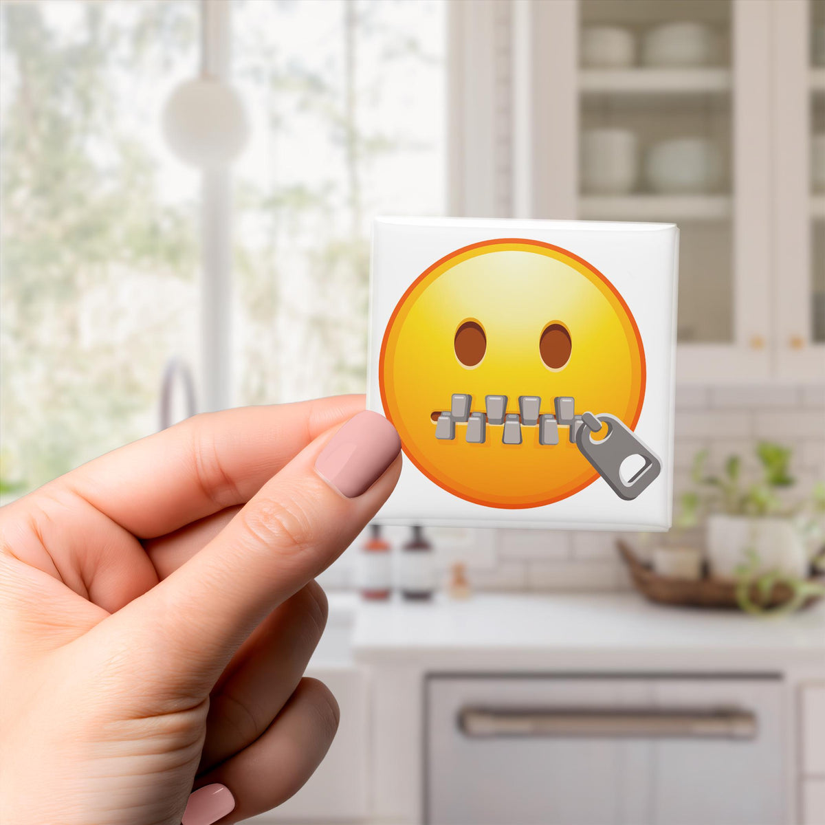 Face With A Zipper Mouth Emoji Magnet