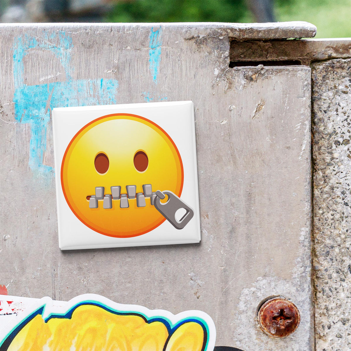 Face With A Zipper Mouth Emoji Magnet