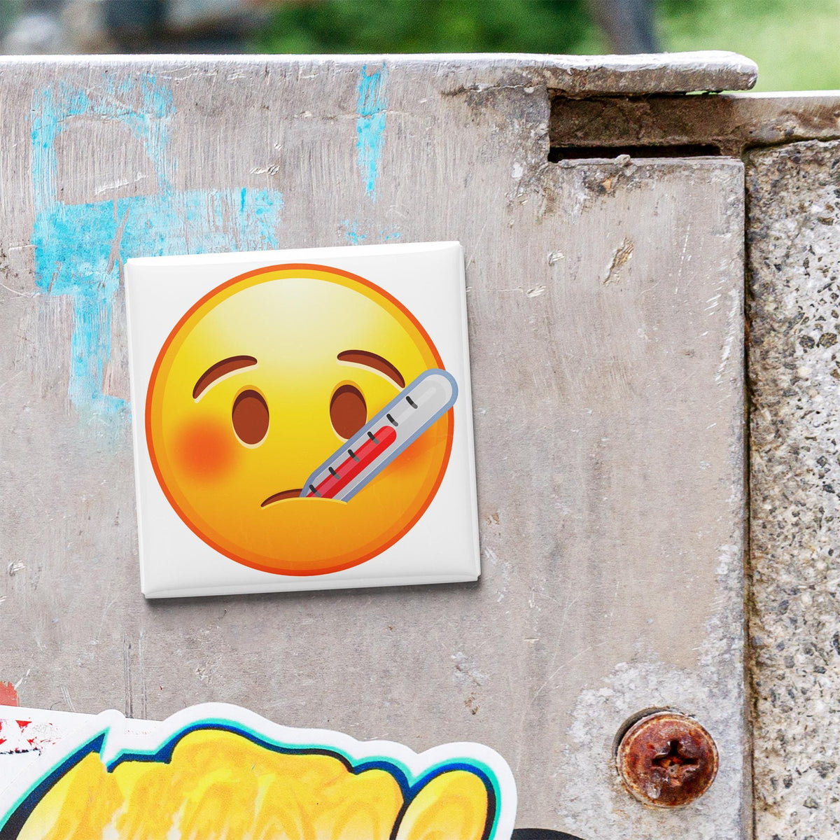 Face With Thermometer Emoji Magnet