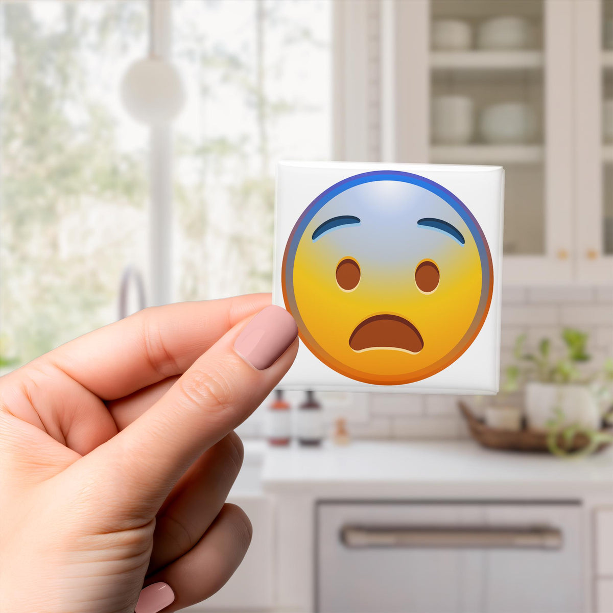 Fearful Face Emoji Magnet